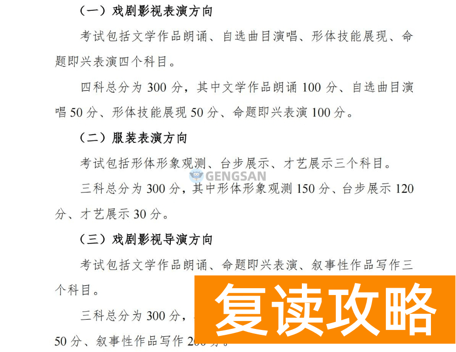 2024年湖南表（导）演类（戏剧影视导演方向）统考考试科目及考试分值公布